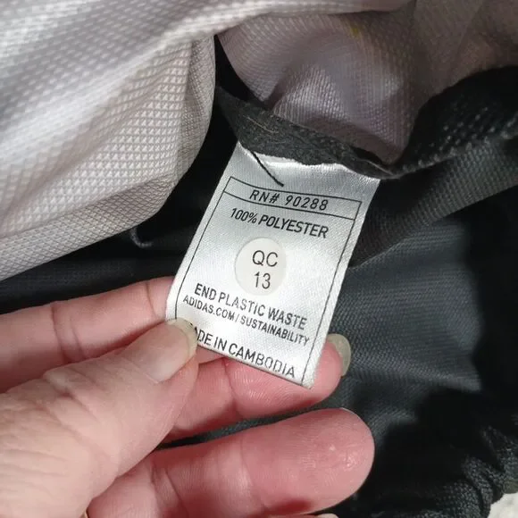 Adidas Drawstring Backpack Black Pink 3 Stripe Gym Sack Bag Medium - Picture 9 of 15